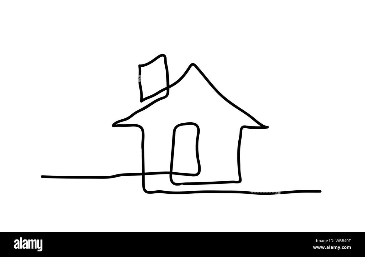 Immagine: il-disegno-di-una-linea-continua-di-casa-illustrazione-vettoriale-wbb40t